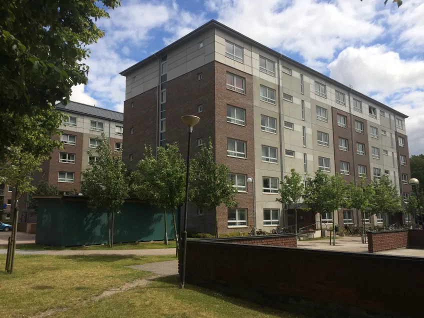 An overview of the housing area Klostergården Student house showing the two buildings (picture)